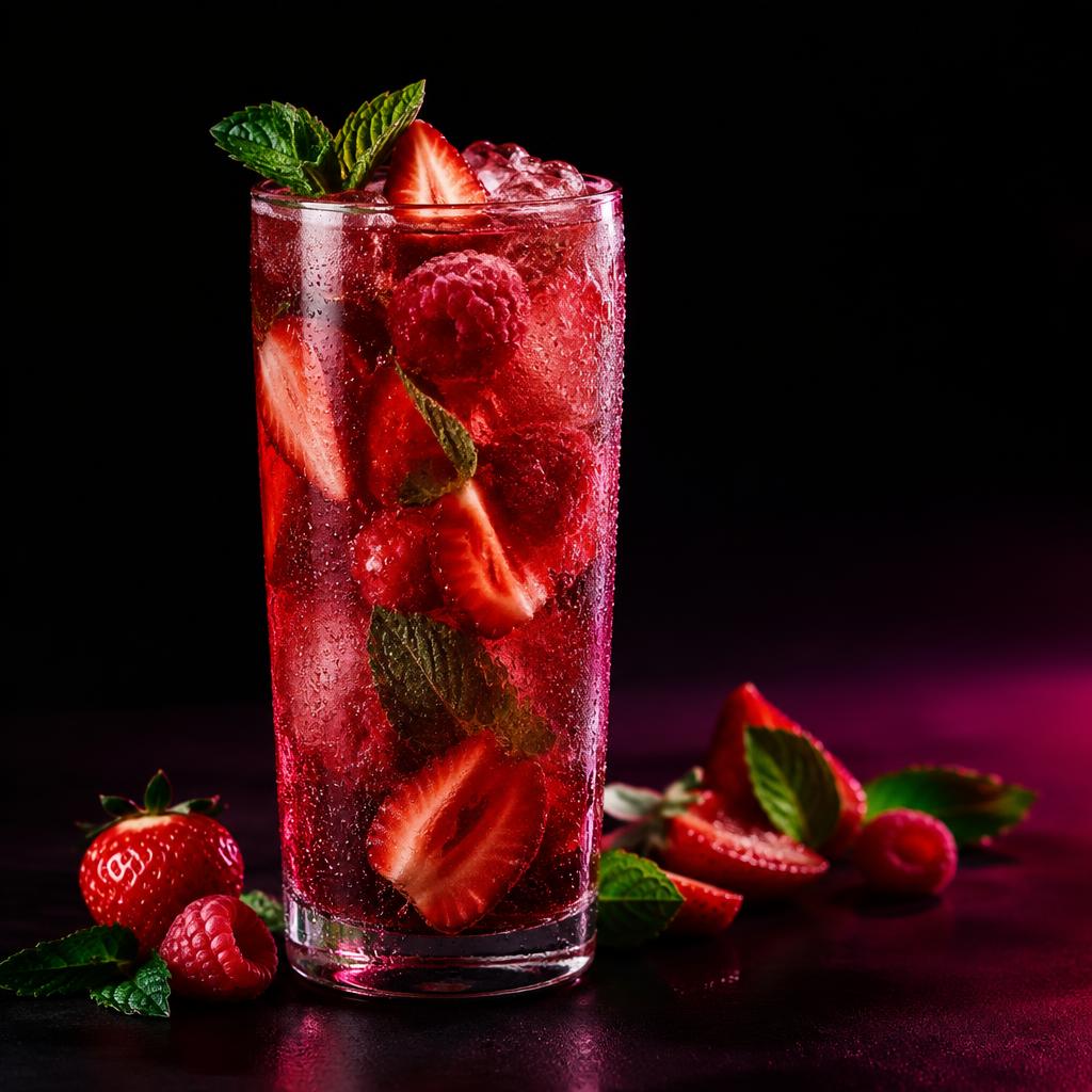Agua fresca de frutos rojos con colágeno