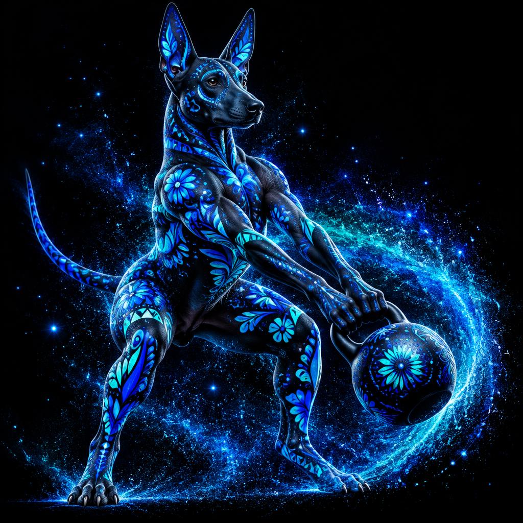 Alebrije Xolo realizando Kettlebell swing